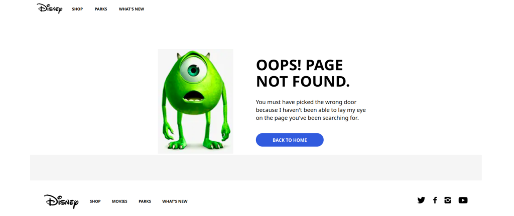 Disney 404 Page